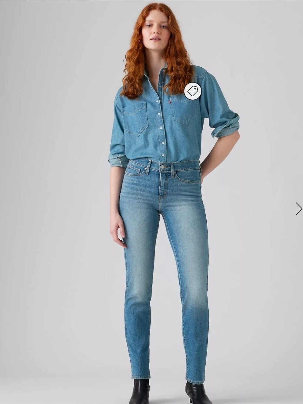 314 Shaping Straight Levi Jeans | High Stretch "Just Like That" Med Wash Sz 12